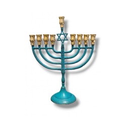 Classic Patina Chanukah Menorah with Star of Dav... | Hanukkah Menorah