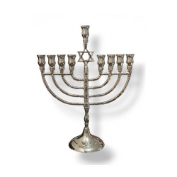 Nickel Chanukah Menorah with Star of David on St... | Hanukkah Menorah