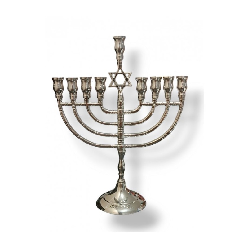 Nickel Chanukah Menorah with Star of David on St... | Hanukkah Menorah