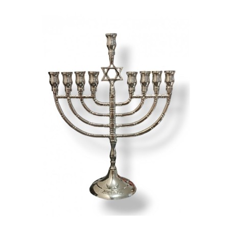 Nickel Chanukah Menorah with Star of David on St... | Hanukkah Menorah