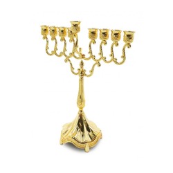 Decorative Gold Chanukah Menorah Swirls and Engr... | Hanukkah Menorah