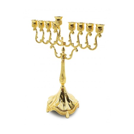 Decorative Gold Chanukah Menorah Swirls and Engr... | Hanukkah Menorah