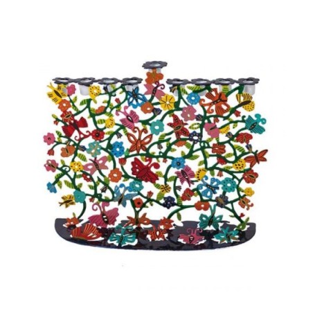 Yair Emanuel Hand Painted Colorful Hanukkah Meno... | Hanukkah Menorah