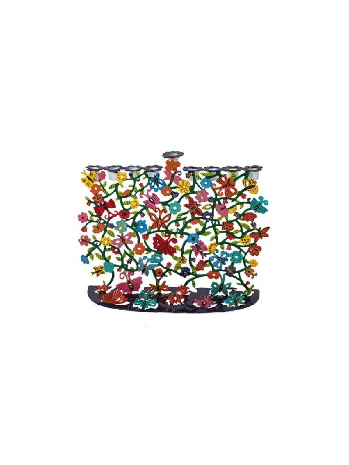 Yair Emanuel Hand Painted Colorful Hanukkah Meno... | Hanukkah Menorah