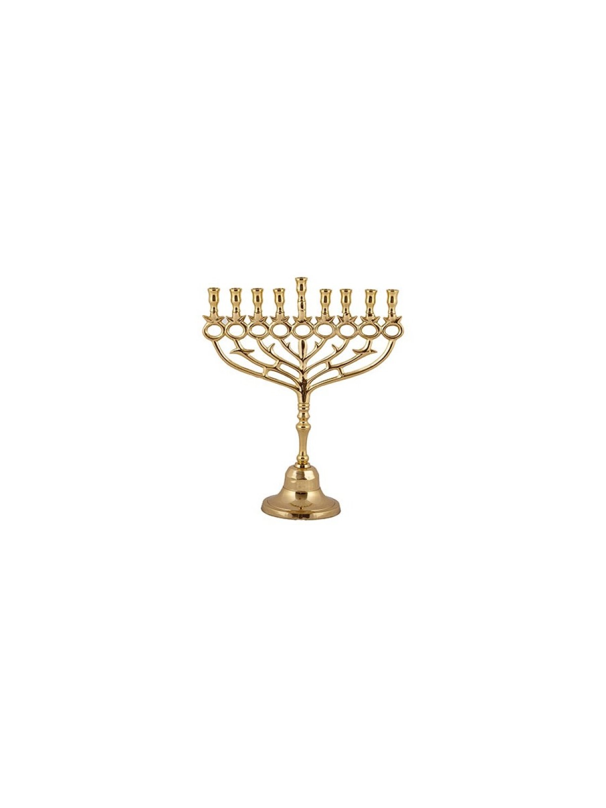 Yair Emanuel Brass Gold Chanukah Menorah with Po... | Hanukkah Menorah