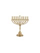 Yair Emanuel Brass Gold Chanukah Menorah with Po... | Hanukkah Menorah