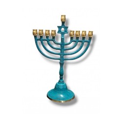 Classic Patina Chanukah Menorah with Decorative ... | Hanukkah Menorah