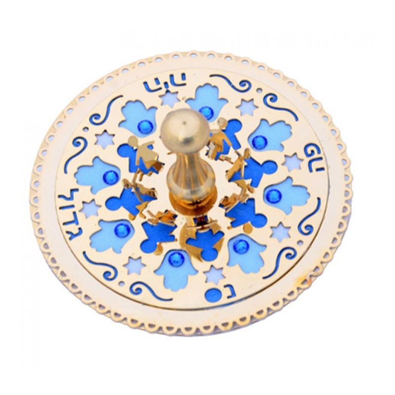 Blue Children Hamsa Dreidel by Ester Shahaf | Dreidels
