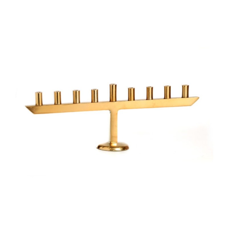 Gold Aluminum Chanukah Menorah Candle Holders in... | Hanukkah Menorah