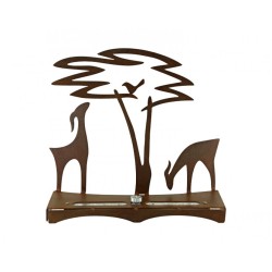 Shraga Landesman Hanukkah Menorah with Acacia Tr... | Hanukkah Menorah