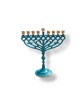 Patina Chanukah Menorah with Pomegranate and Lea... | Hanukkah Menorah