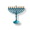 Patina Chanukah Menorah with Pomegranate and Lea... | Hanukkah Menorah
