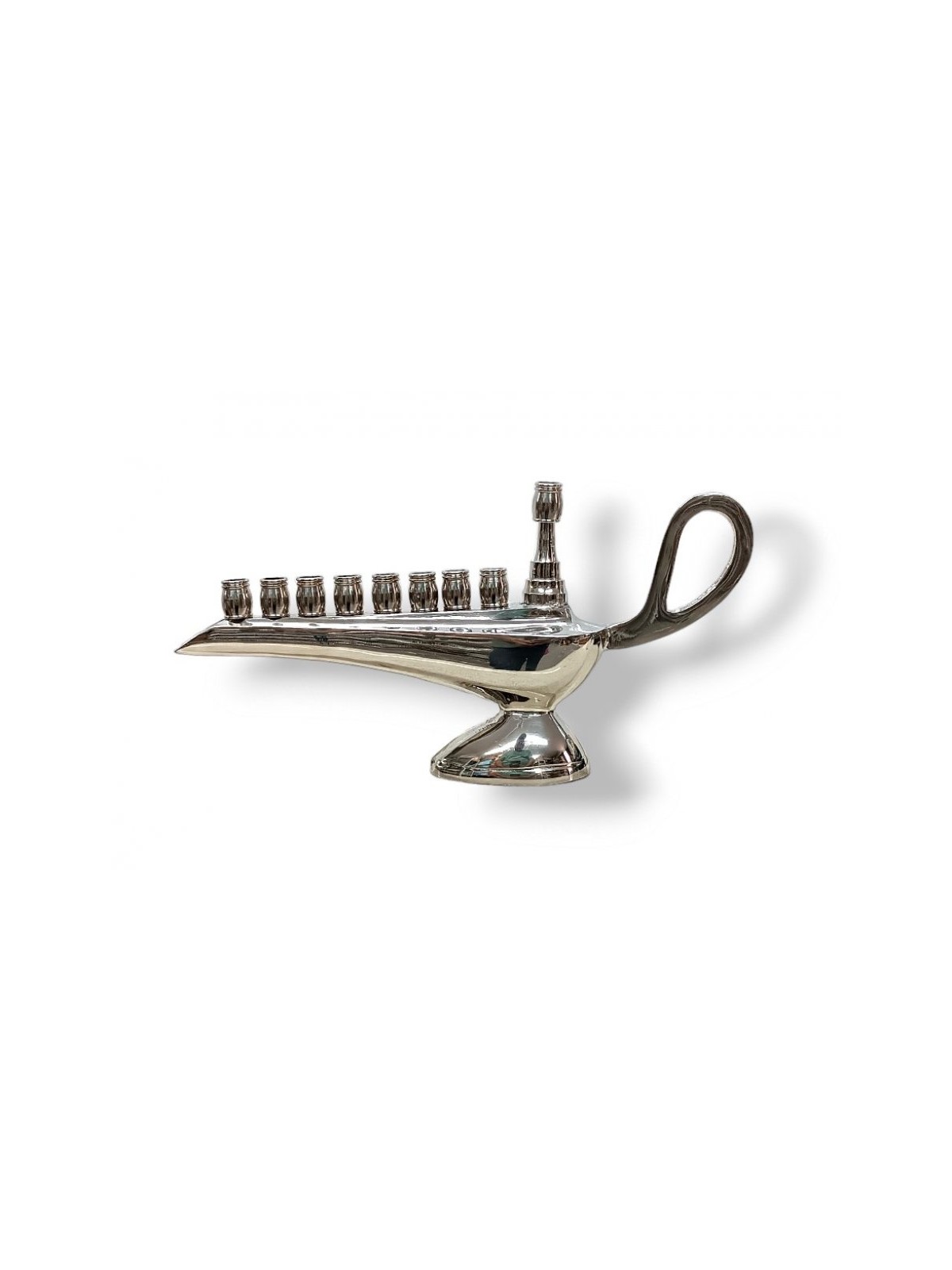 Aladdin Lamp Nickel Chanukah Menorah For Candles... | Hanukkah Menorah