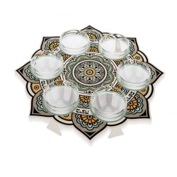 Dorit Judaica Raised Seder Plate with Bowls Mustard ... | Seder Plates