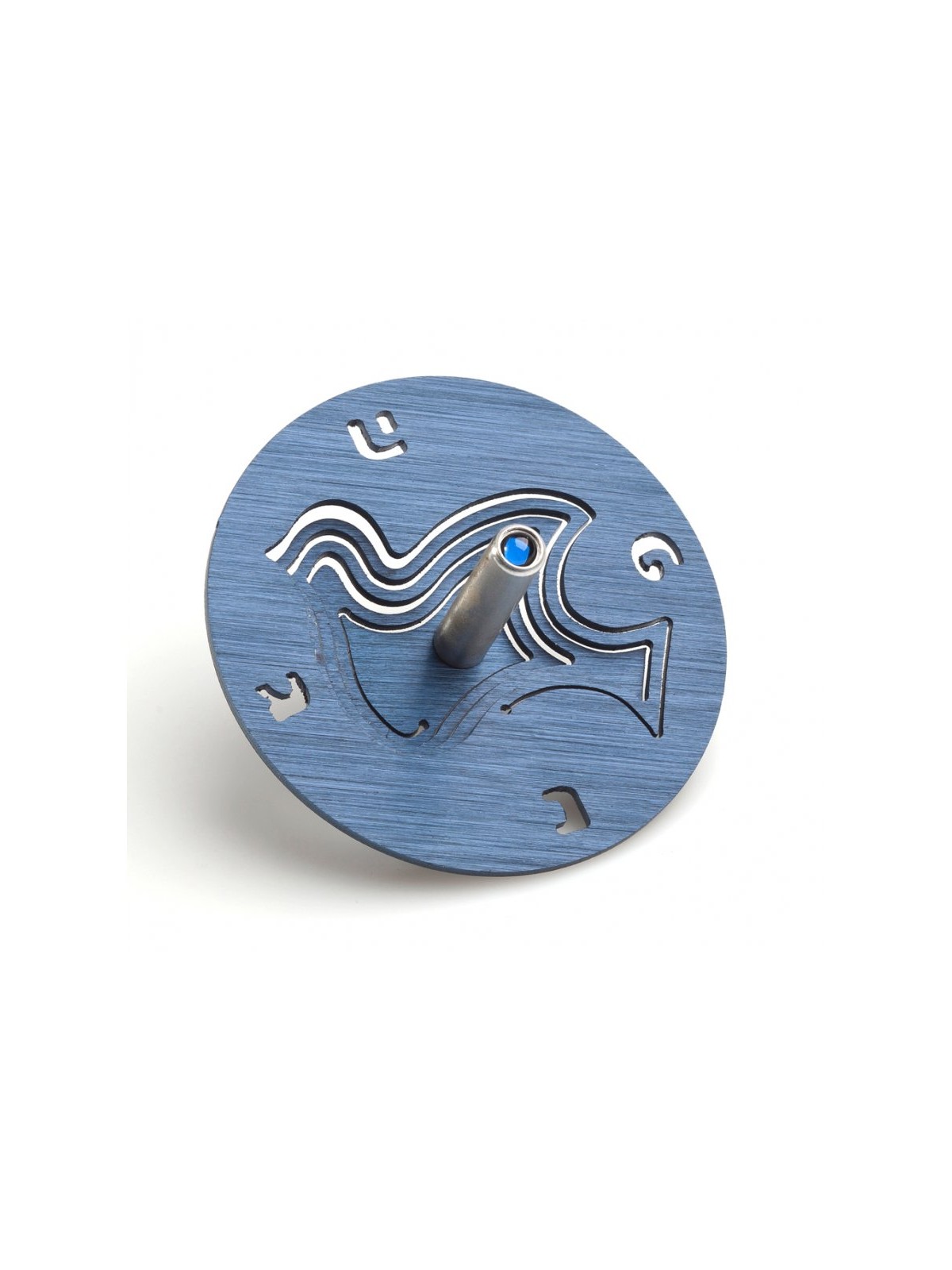 Adi Sidler Brushed Aluminum Chanukah Dreidel Dove of Pea... | Dreidels