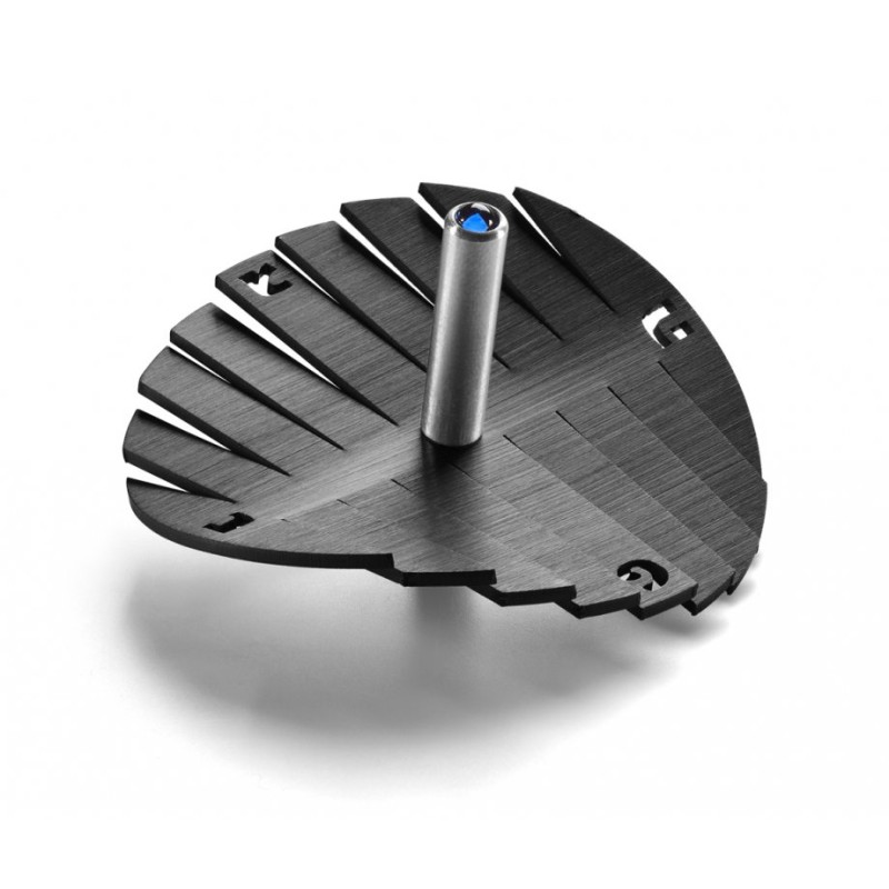 Adi Sidler Anodized Aluminum Waves Chanukah Dreidel Black | Dreidels