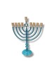 Patina Chanukah Menorah with Star of David Oil o... | Hanukkah Menorah