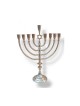 Nickel Plated Chanukah Menorah with Star of Davi... | Hanukkah Menorah
