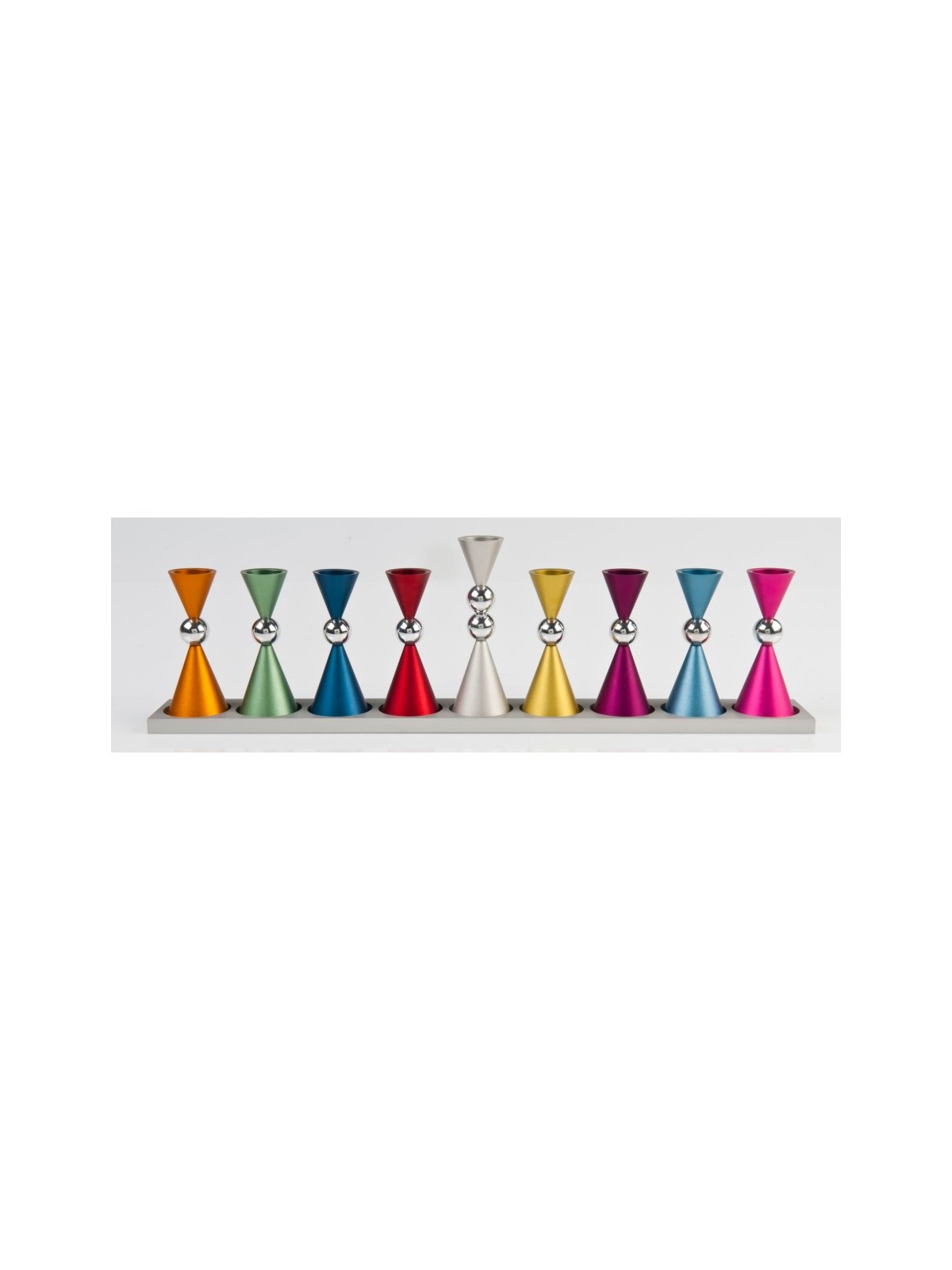 Agayof Anodized Aluminium Hourglass Hanukkah Men... | Hanukkah Menorah