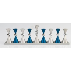 Agayof Anodized Aluminium Hourglass Hanukkah Men... | Hanukkah Menorah