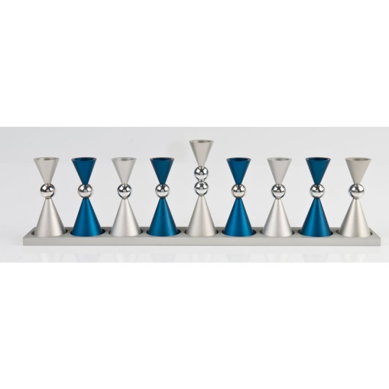 Agayof Anodized Aluminium Hourglass Hanukkah Men... | Hanukkah Menorah