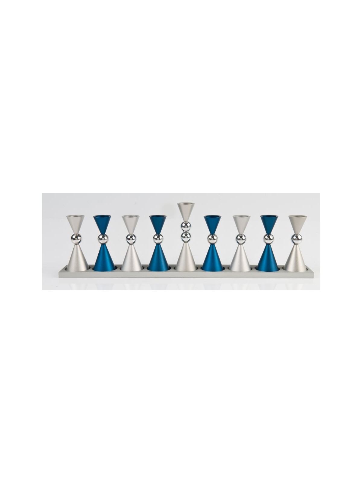 Agayof Anodized Aluminium Hourglass Hanukkah Men... | Hanukkah Menorah