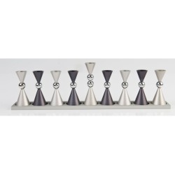 Agayof Anodized Aluminium Hourglass Hanukkah Men... | Hanukkah Menorah