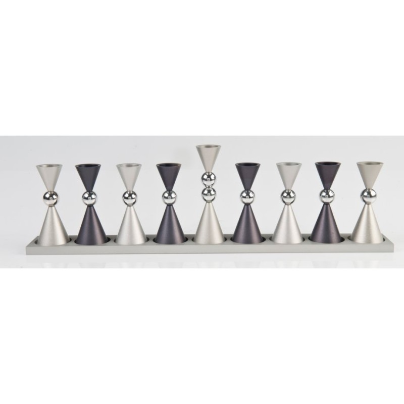 Agayof Anodized Aluminium Hourglass Hanukkah Men... | Hanukkah Menorah