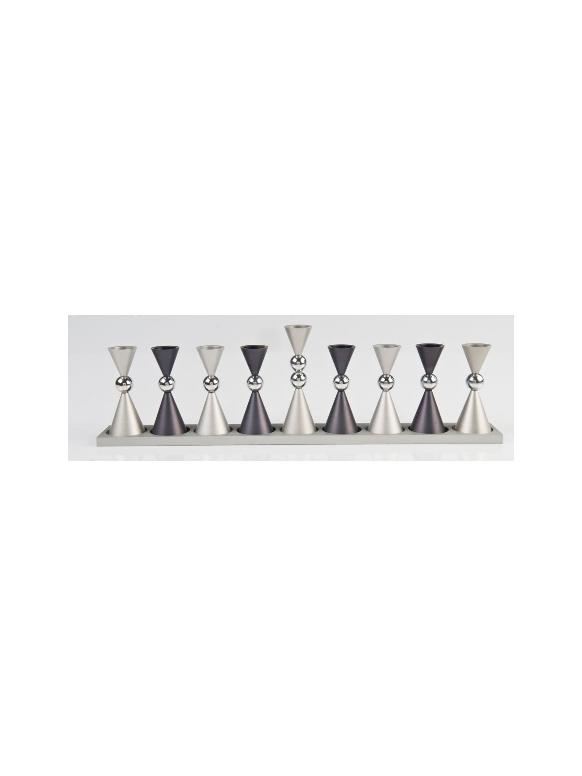 Agayof Anodized Aluminium Hourglass Hanukkah Men... | Hanukkah Menorah