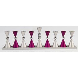 Agayof Anodized Aluminium Hourglass Hanukkah Men... | Hanukkah Menorah