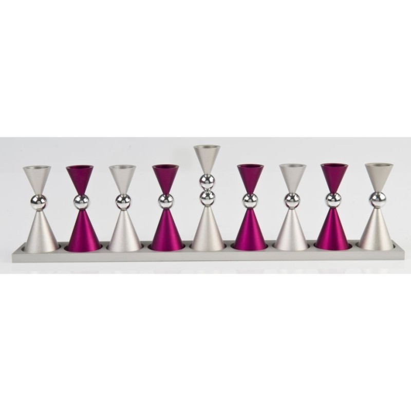Agayof Anodized Aluminium Hourglass Hanukkah Men... | Hanukkah Menorah
