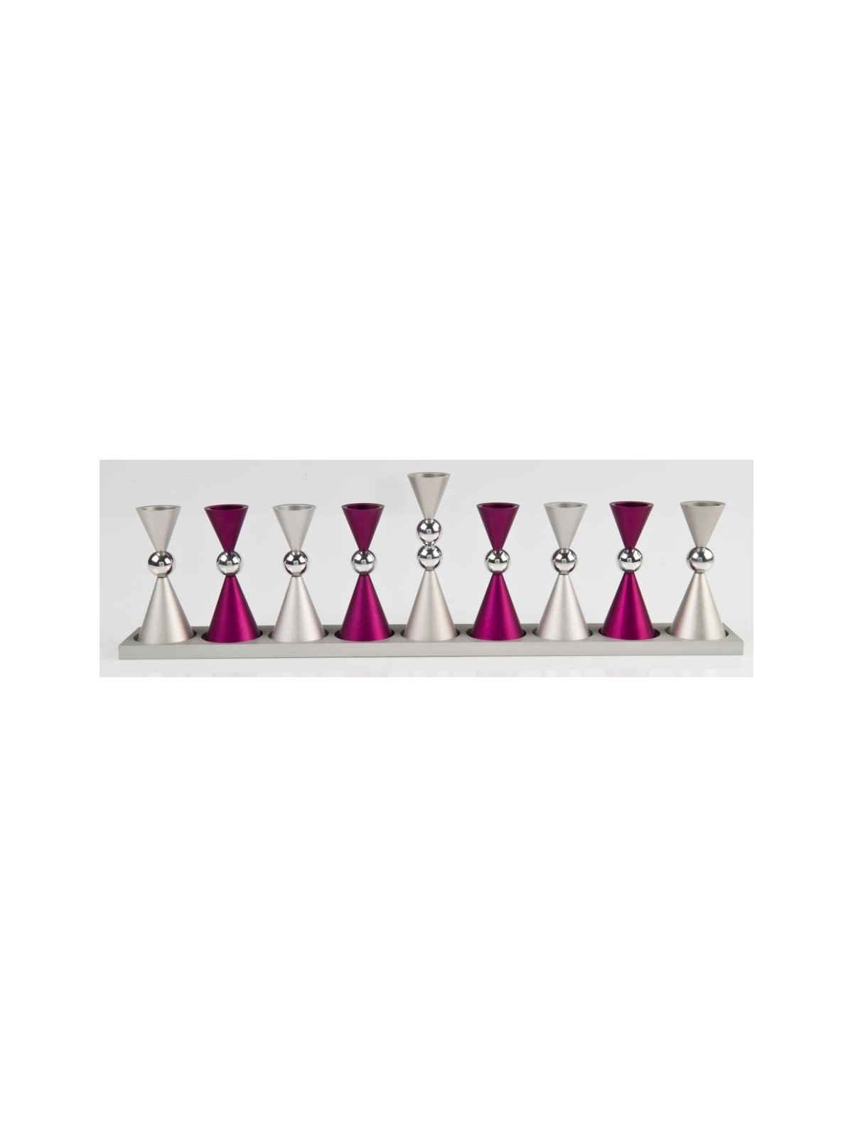 Agayof Anodized Aluminium Hourglass Hanukkah Men... | Hanukkah Menorah
