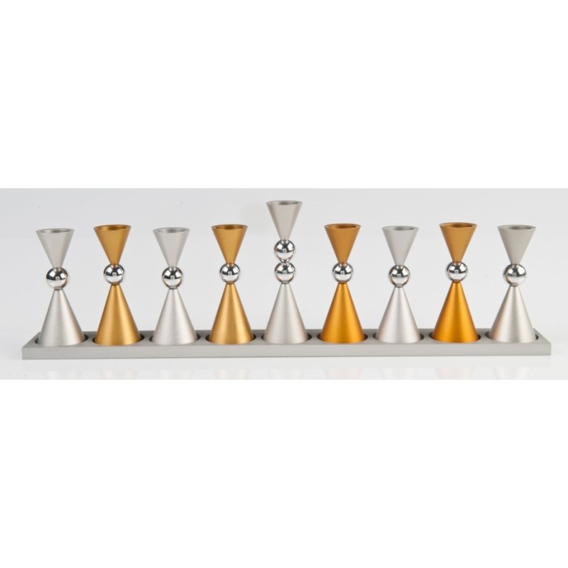 Agayof Anodized Aluminium Hourglass Hanukkah Men... | Hanukkah Menorah