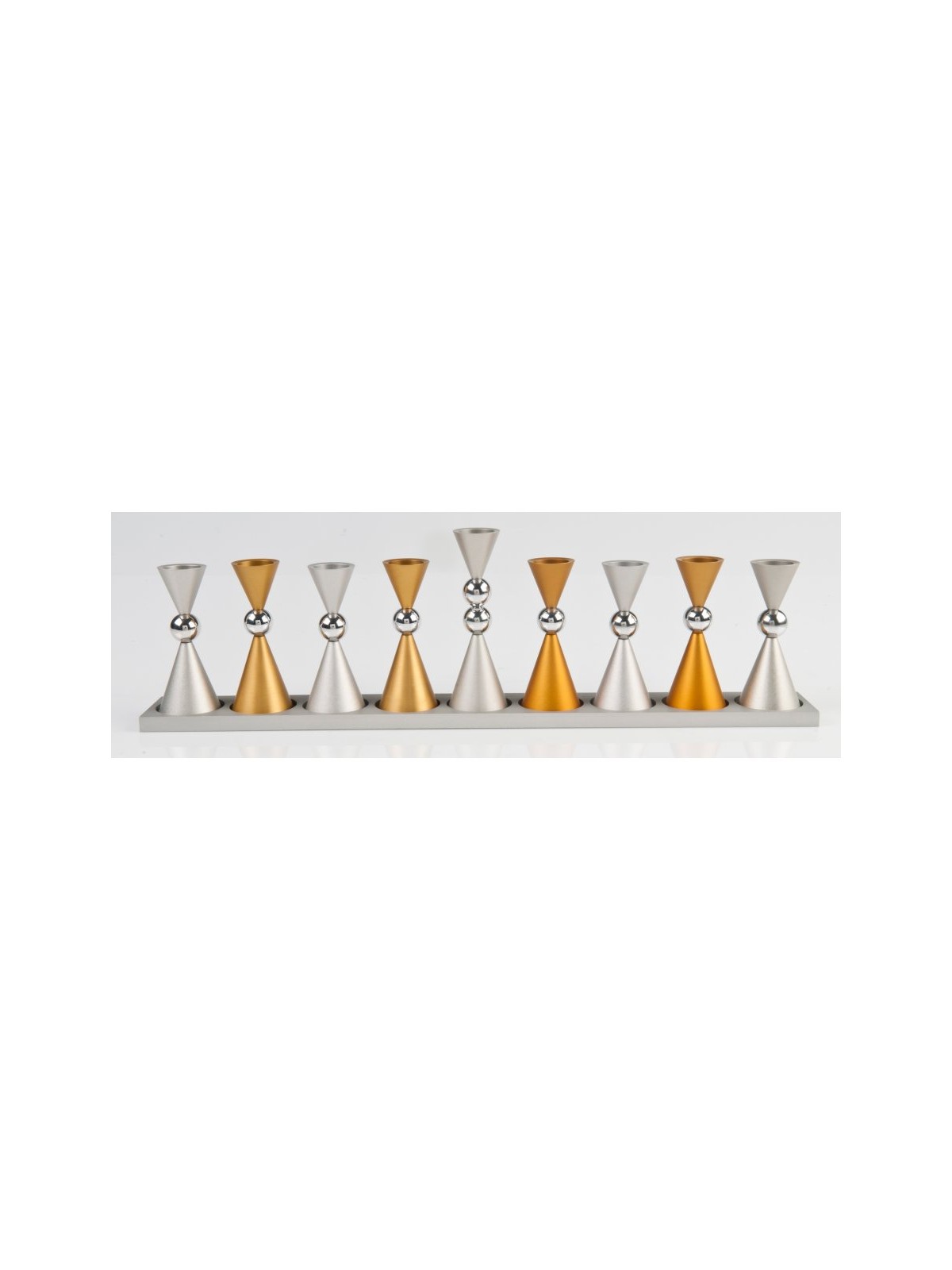 Agayof Anodized Aluminium Hourglass Hanukkah Men... | Hanukkah Menorah