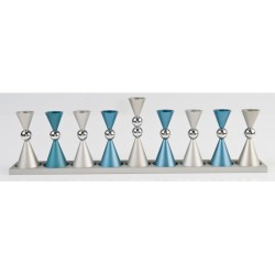 Agayof Anodized Aluminium Hourglass Hanukkah Men... | Hanukkah Menorah