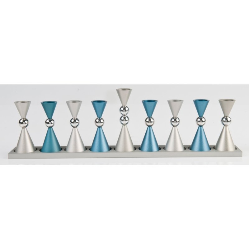 Agayof Anodized Aluminium Hourglass Hanukkah Men... | Hanukkah Menorah