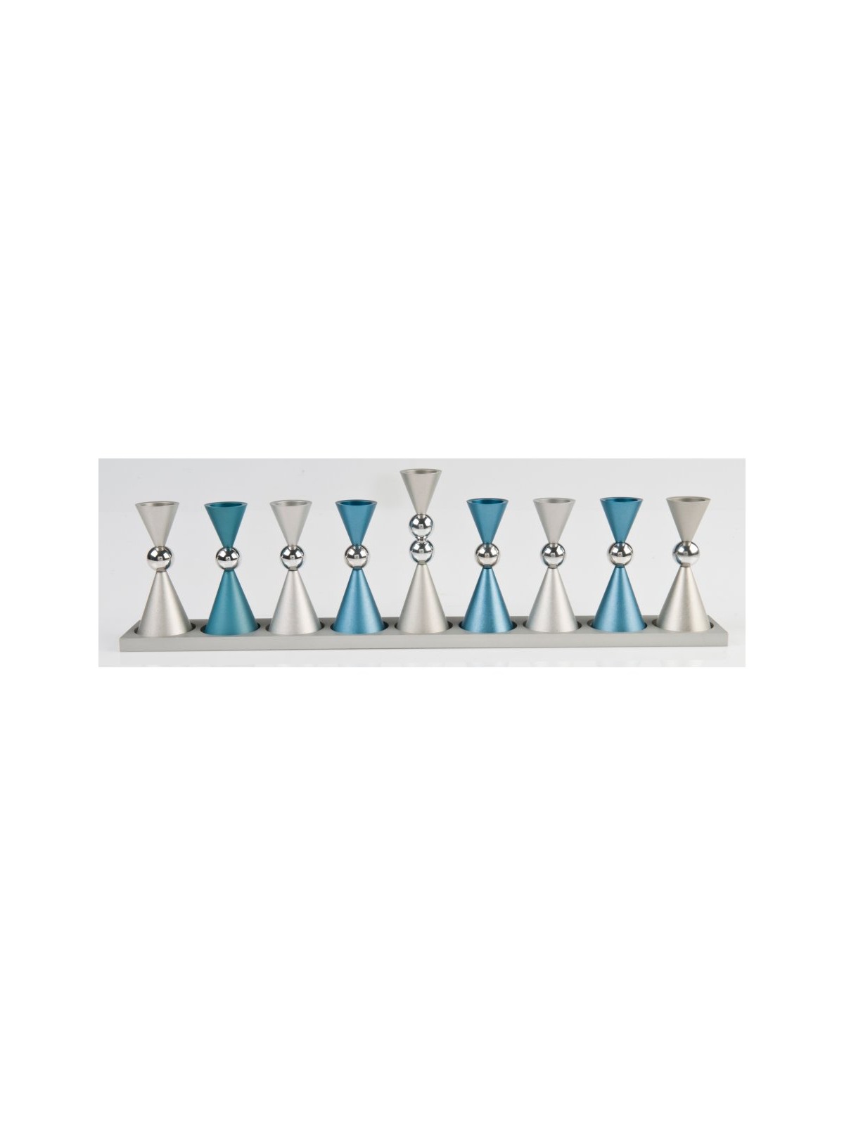 Agayof Anodized Aluminium Hourglass Hanukkah Men... | Hanukkah Menorah
