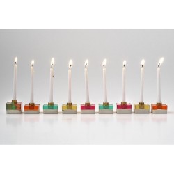 Graciela Noemi Handcrafted Modular Cubed Colorfu... | Hanukkah Menorah