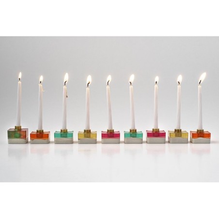 Graciela Noemi Handcrafted Modular Cubed Colorfu... | Hanukkah Menorah