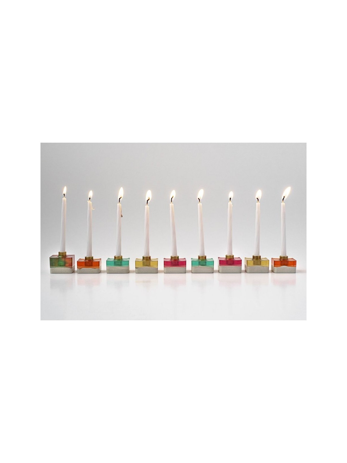 Graciela Noemi Handcrafted Modular Cubed Colorfu... | Hanukkah Menorah