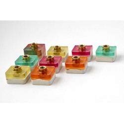 Graciela Noemi Handcrafted Modular Cubed Colorfu... | Hanukkah Menorah