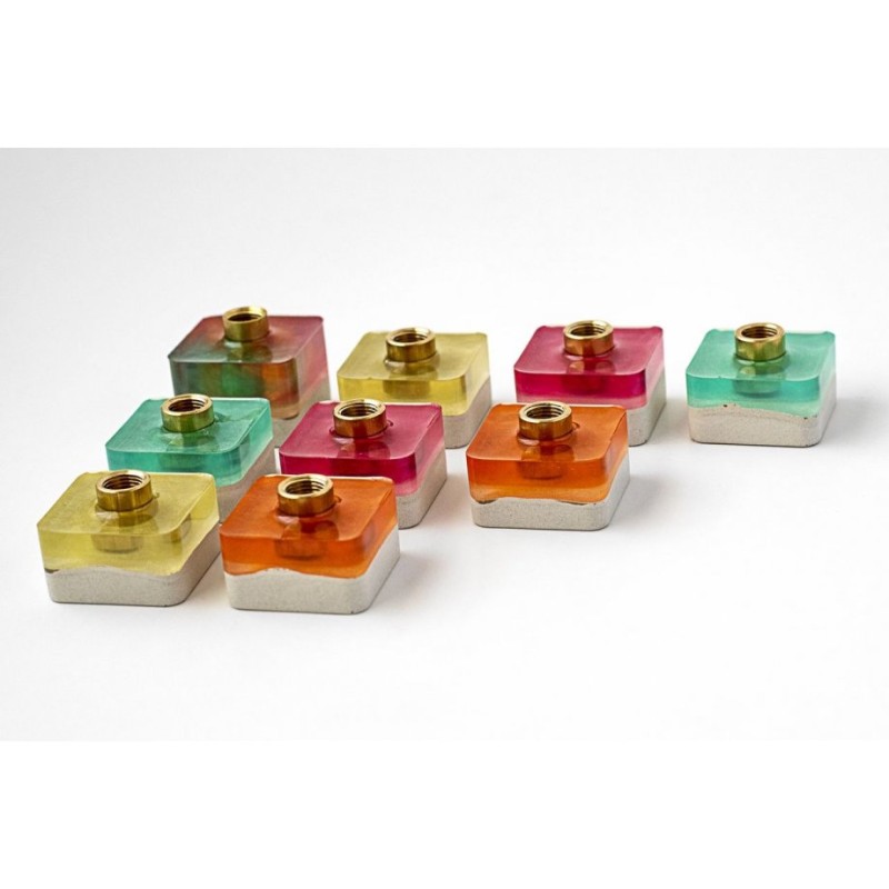 Graciela Noemi Handcrafted Modular Cubed Colorfu... | Hanukkah Menorah