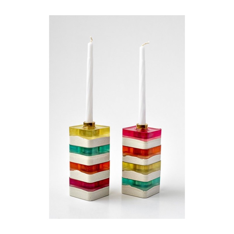 Graciela Noemi Handcrafted Modular Cubed Colorfu... | Hanukkah Menorah