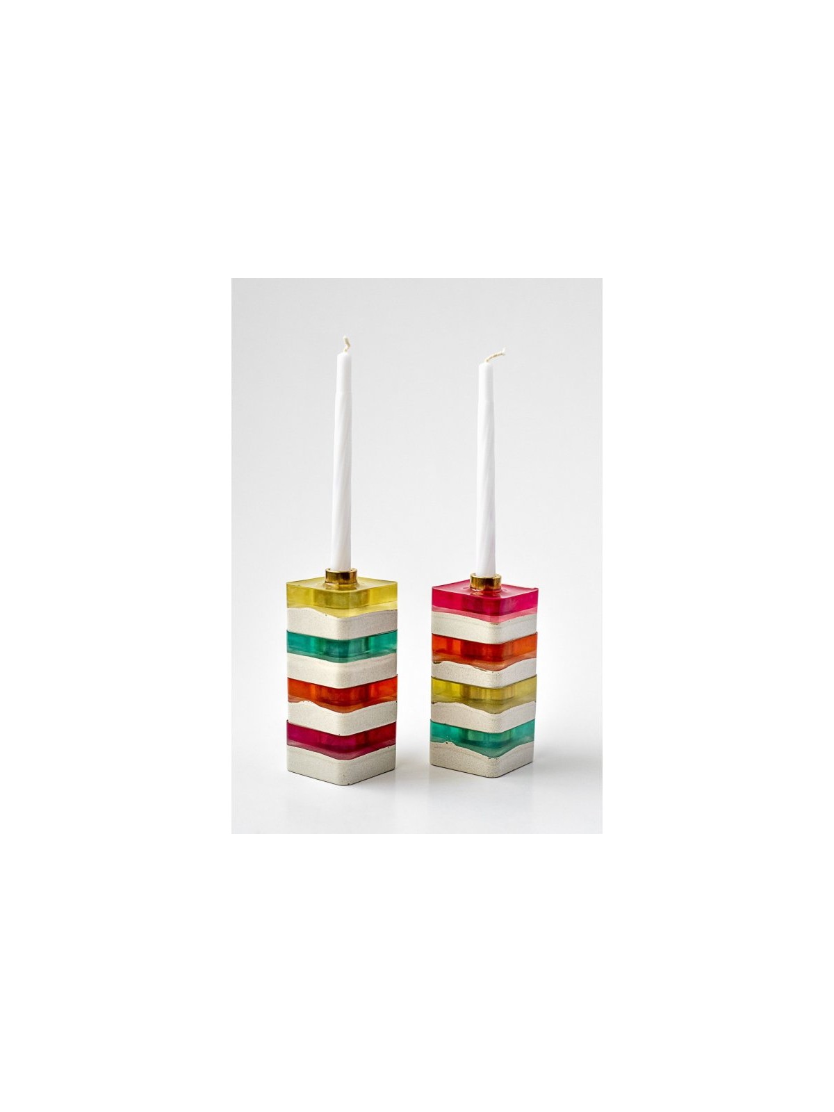 Graciela Noemi Handcrafted Modular Cubed Colorfu... | Hanukkah Menorah