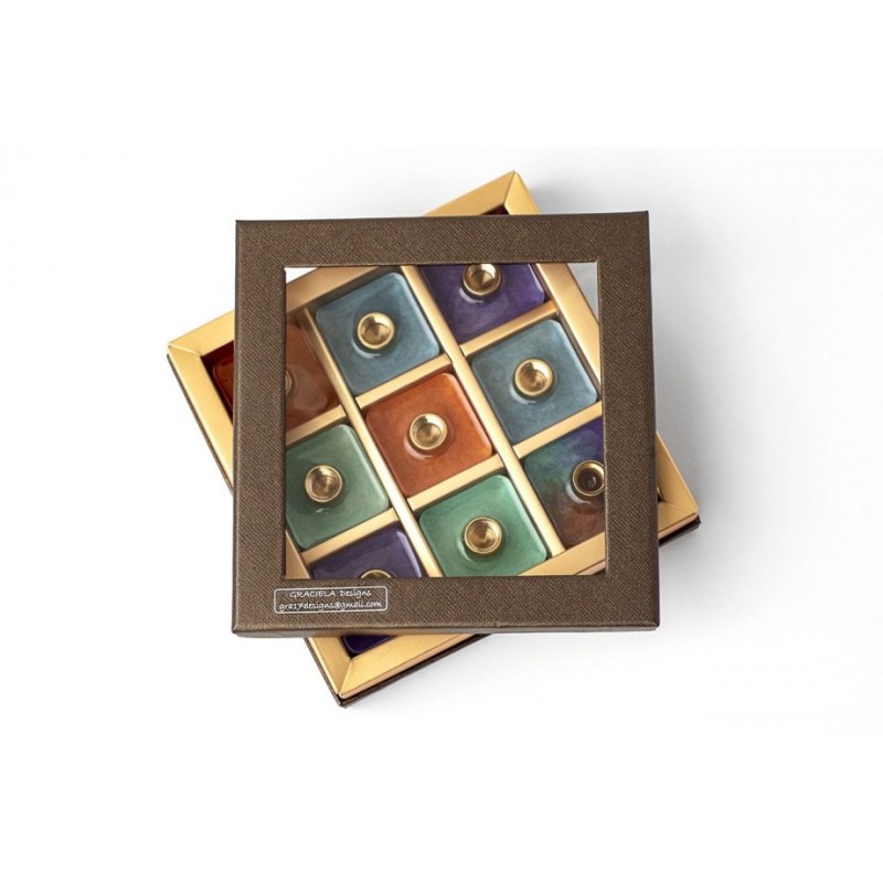 Graciela Noemi Handcrafted Modular Cubed Colorfu... | Hanukkah Menorah