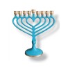 Chanukah Menorah Patina Metal with a Heart Shape... | Hanukkah Menorah