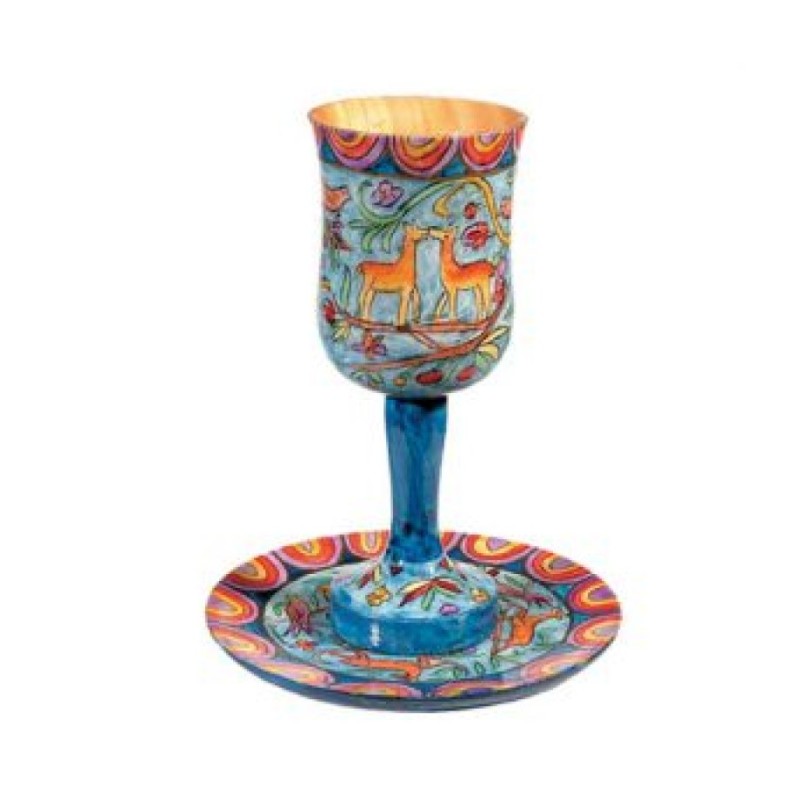 Yair Emanuel Hand Painted Large Wood Kidd... | Jewish Gift from Israel