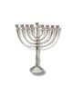 Tall Nickel Plated Classic Chanukah Menorah 16 I... | Hanukkah Menorah