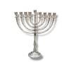 Tall Nickel Plated Classic Chanukah Menorah 16 I... | Hanukkah Menorah
