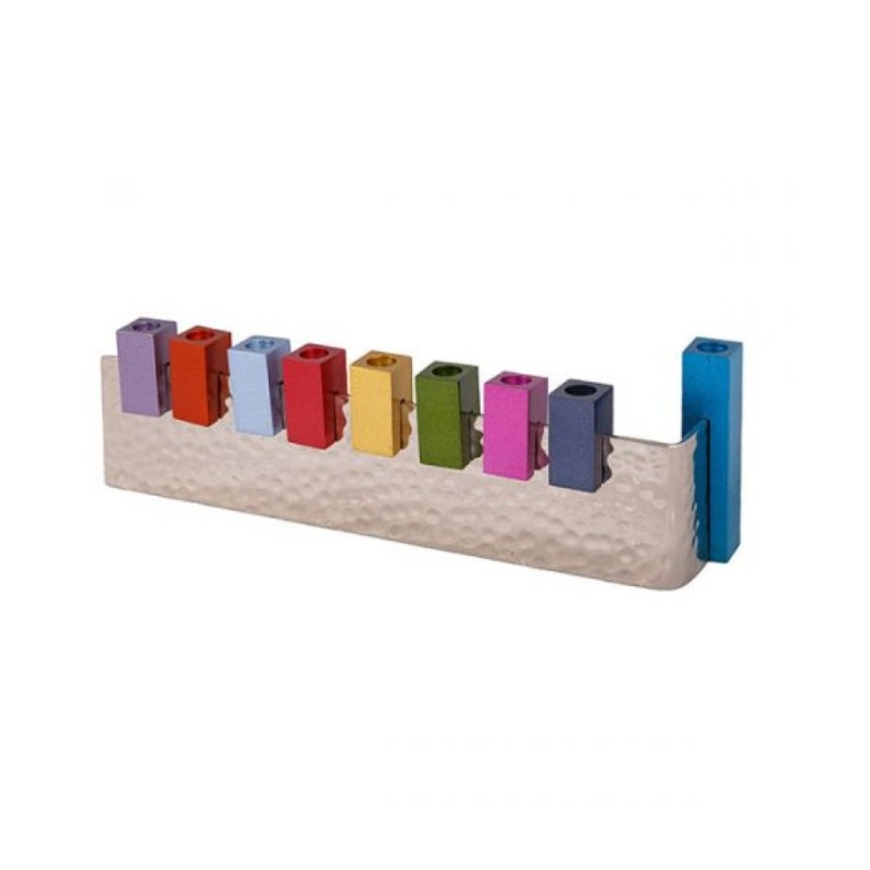 Yair Emanuel L Shaped Chanukah Menorah Cube Cand... | Hanukkah Menorah